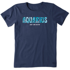 Women's Aquarius Tie Dye Short Sleeve Crusher Tee
