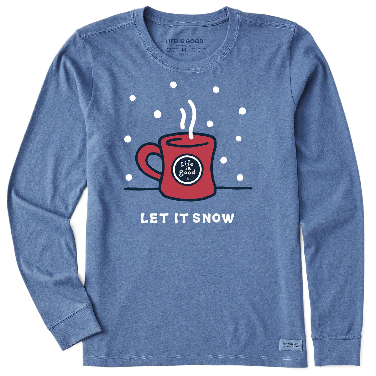 Women's Let it Snow Mug Long Sleeve Crusher Tee