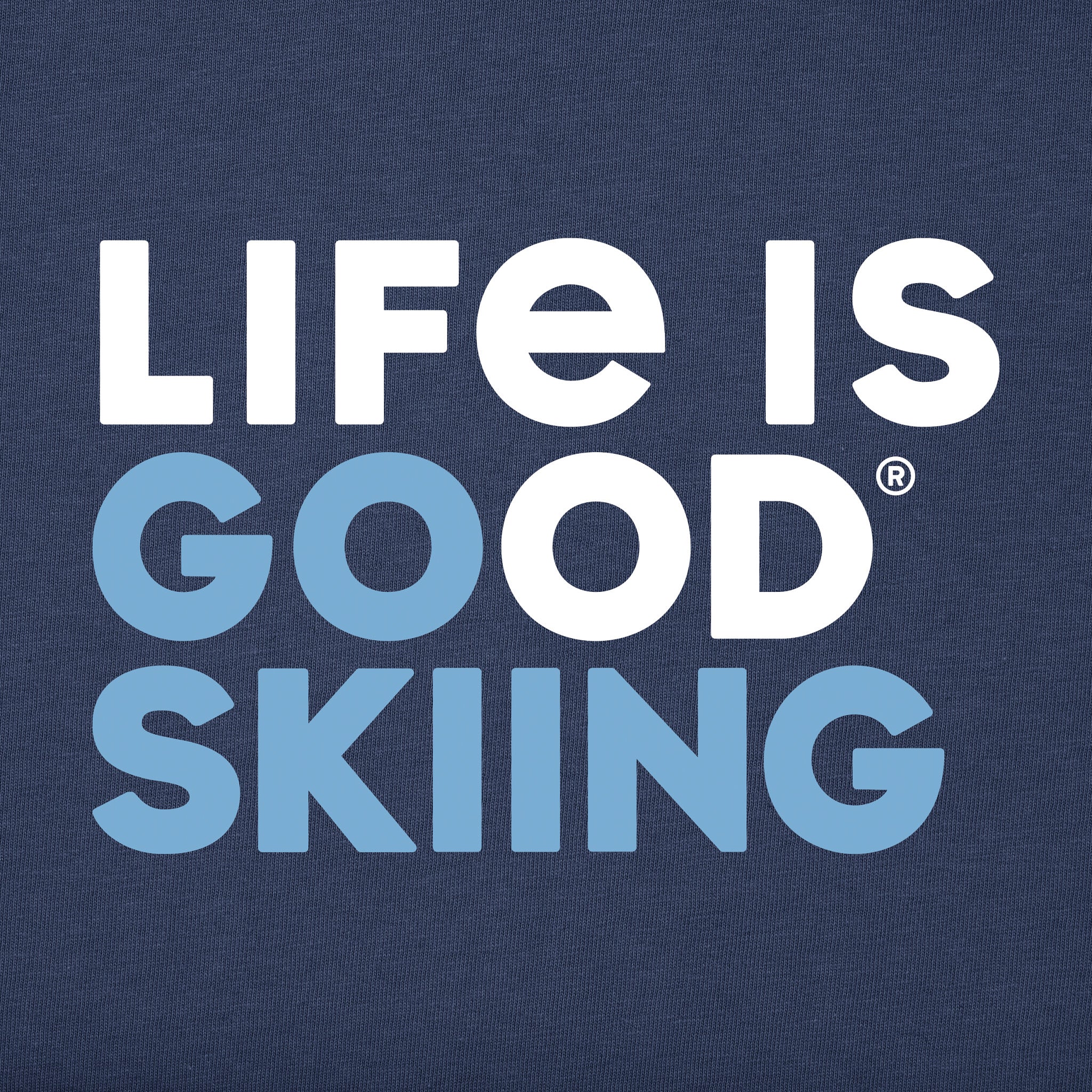 Men's Life is Good Go Skiing Short Sleeve Crusher Tee