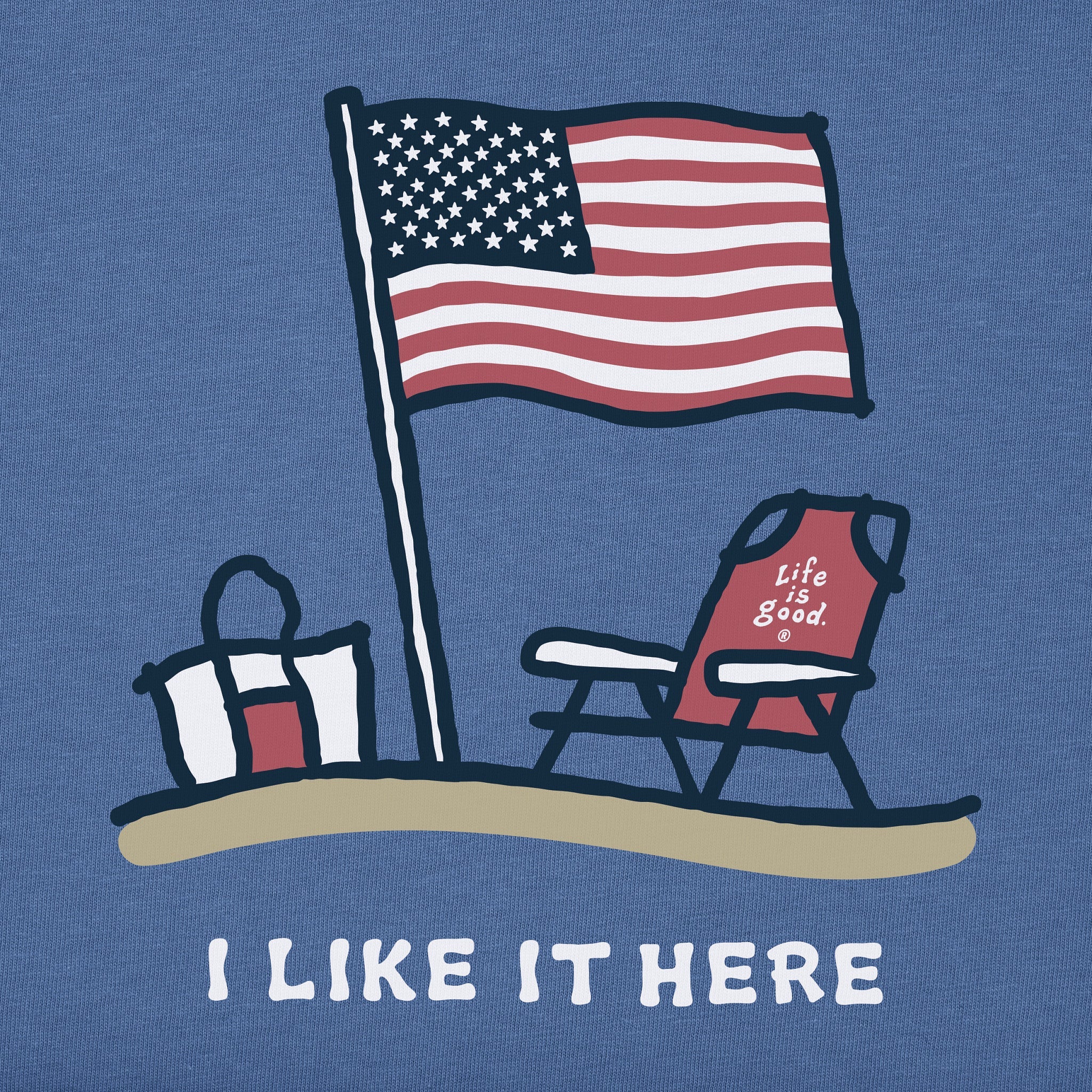 Women's I Like it Here America Short Sleeve Crusher Tee