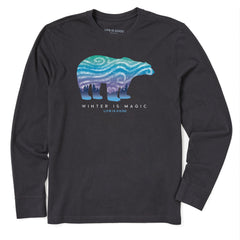 Men's Winter Is Magic Polar Bear Long Sleeve Crusher Tee