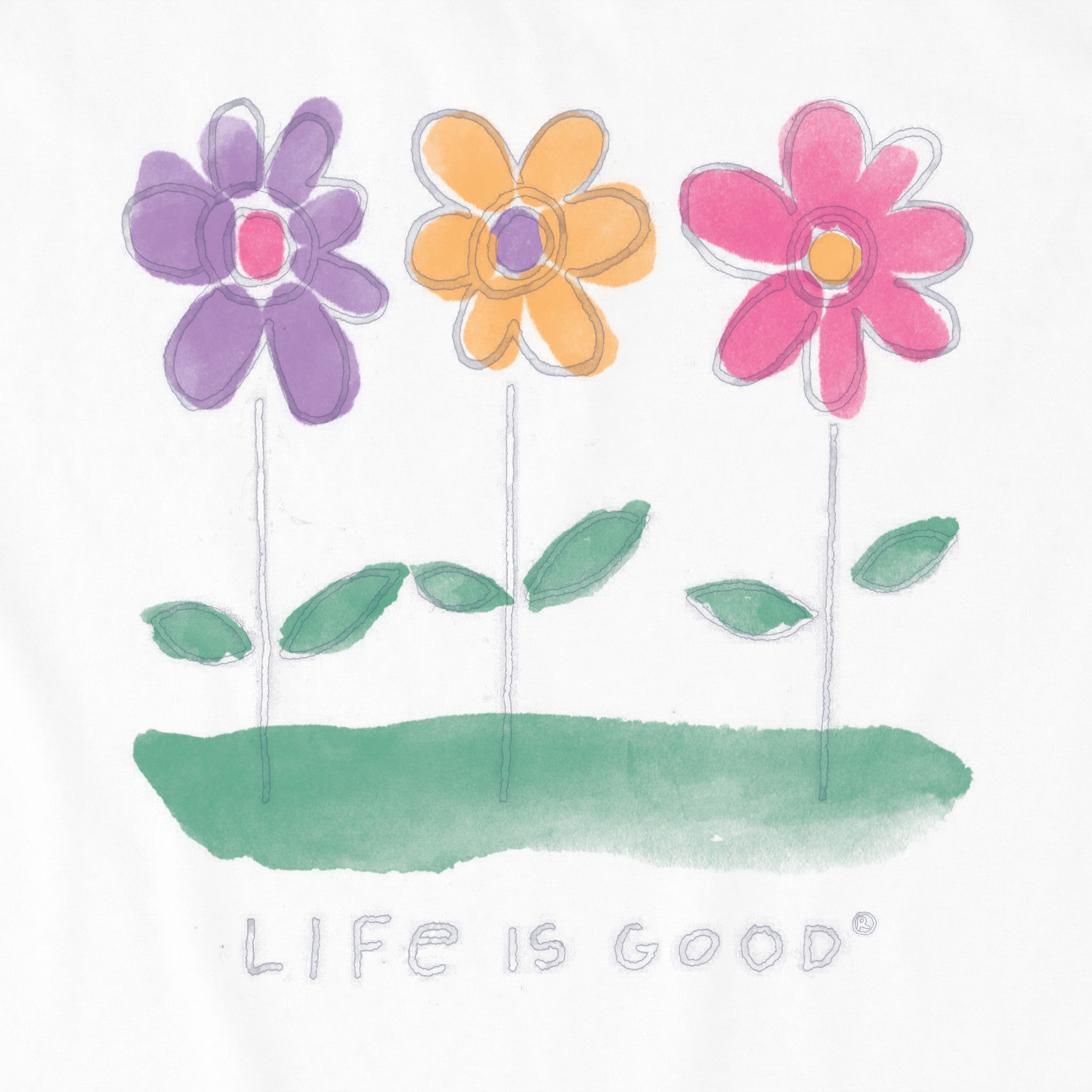Women's 3 Happy Flowers Short Sleeve Tee