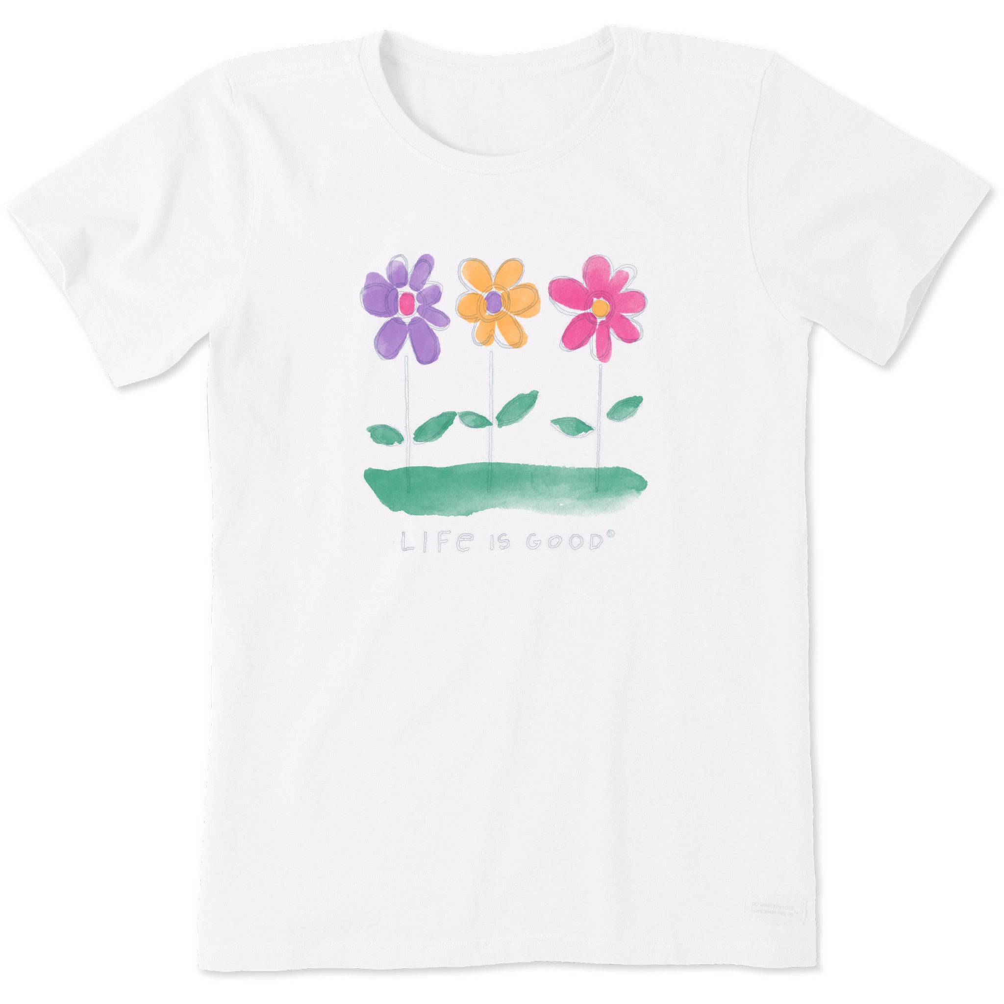 Women's 3 Happy Flowers Short Sleeve Tee