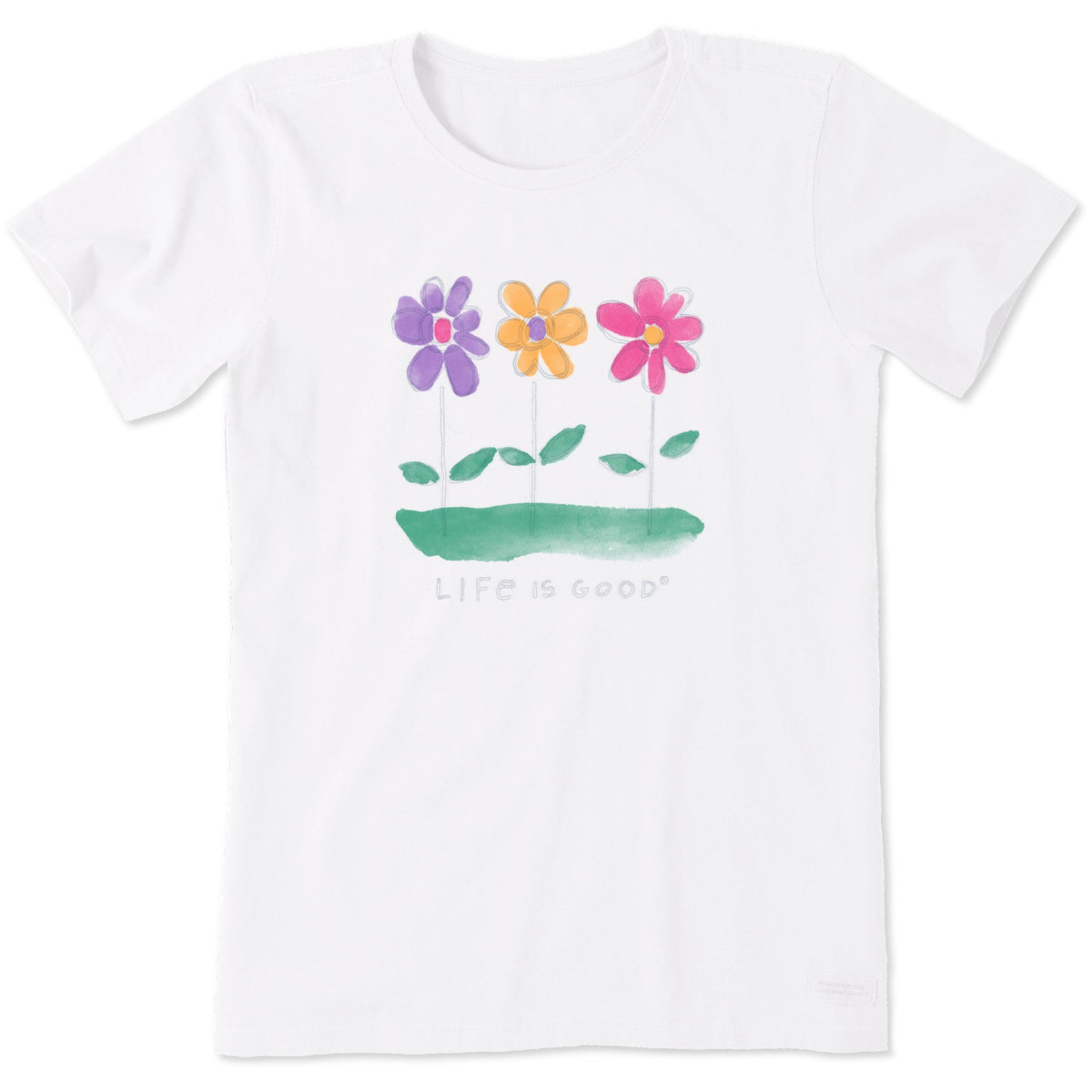 Women's 3 Happy Flowers Short Sleeve Tee