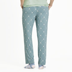 Women's Diamond Seashell Pattern Lightweight Sleep Pant
