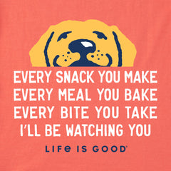 Women's I'll Be Watching You Yellow Lab Short Sleeve Tee