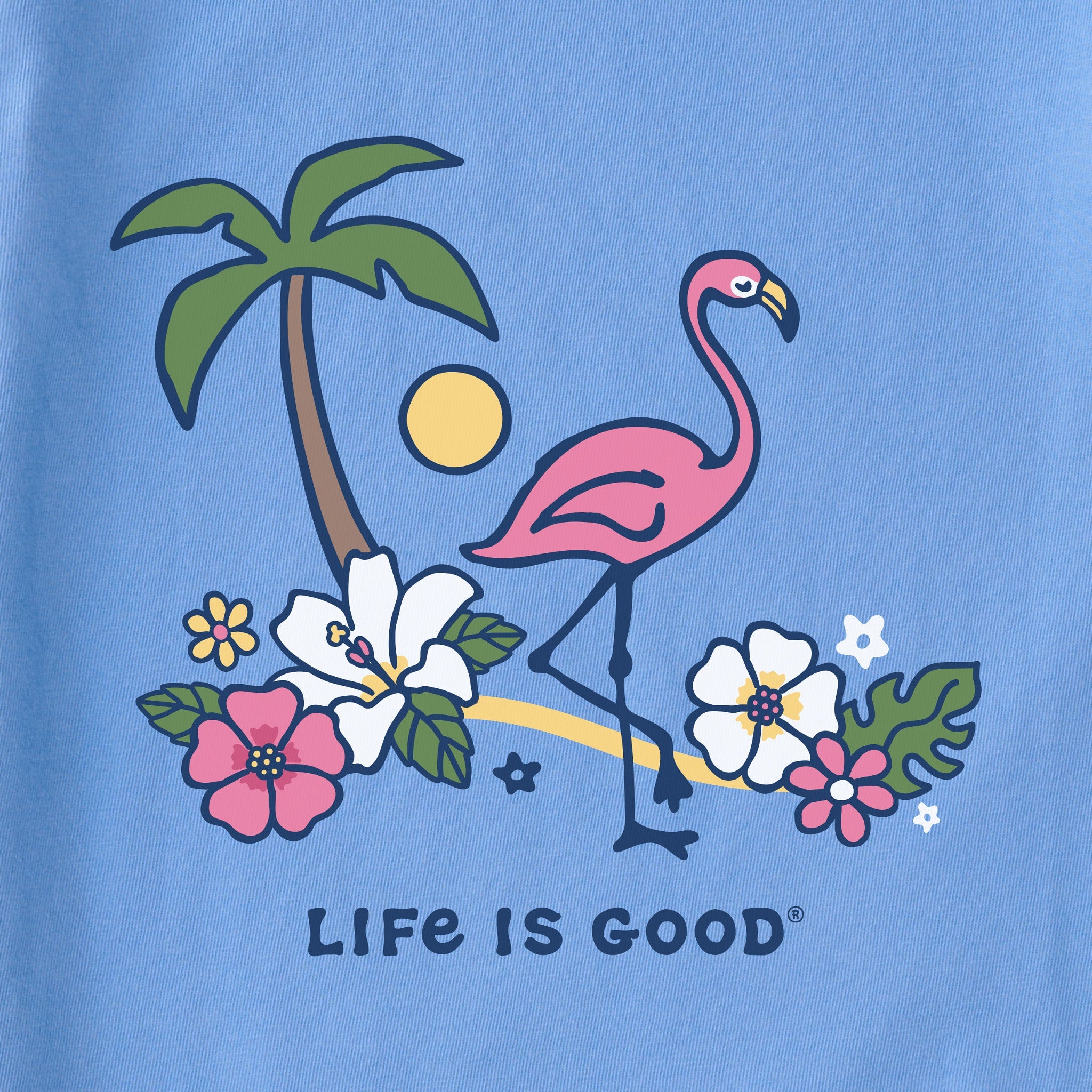 Women's Flamingo Beach Short Sleeve Crusher Vee