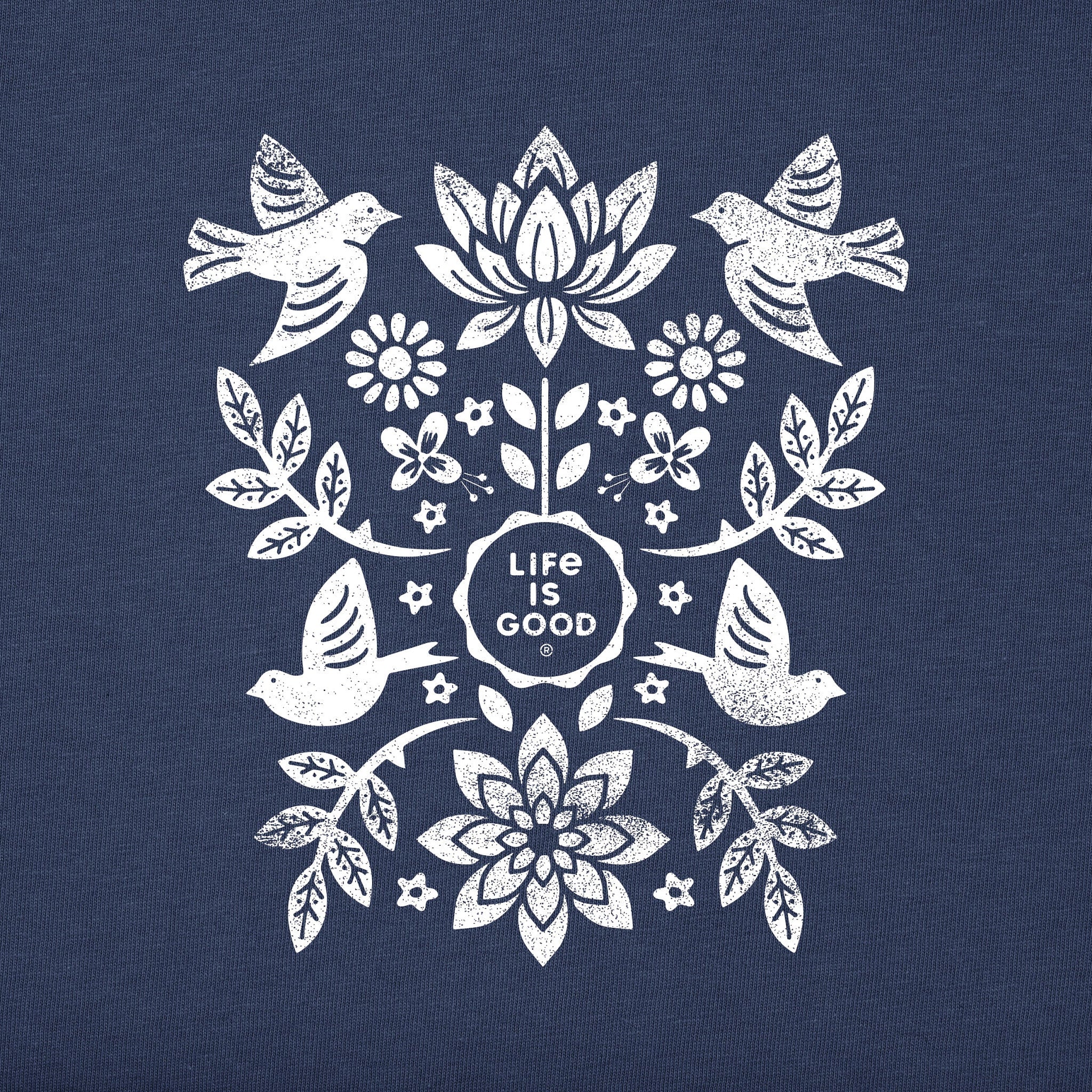 Women's Folk Art Garden Long Sleeve Crusher Tee