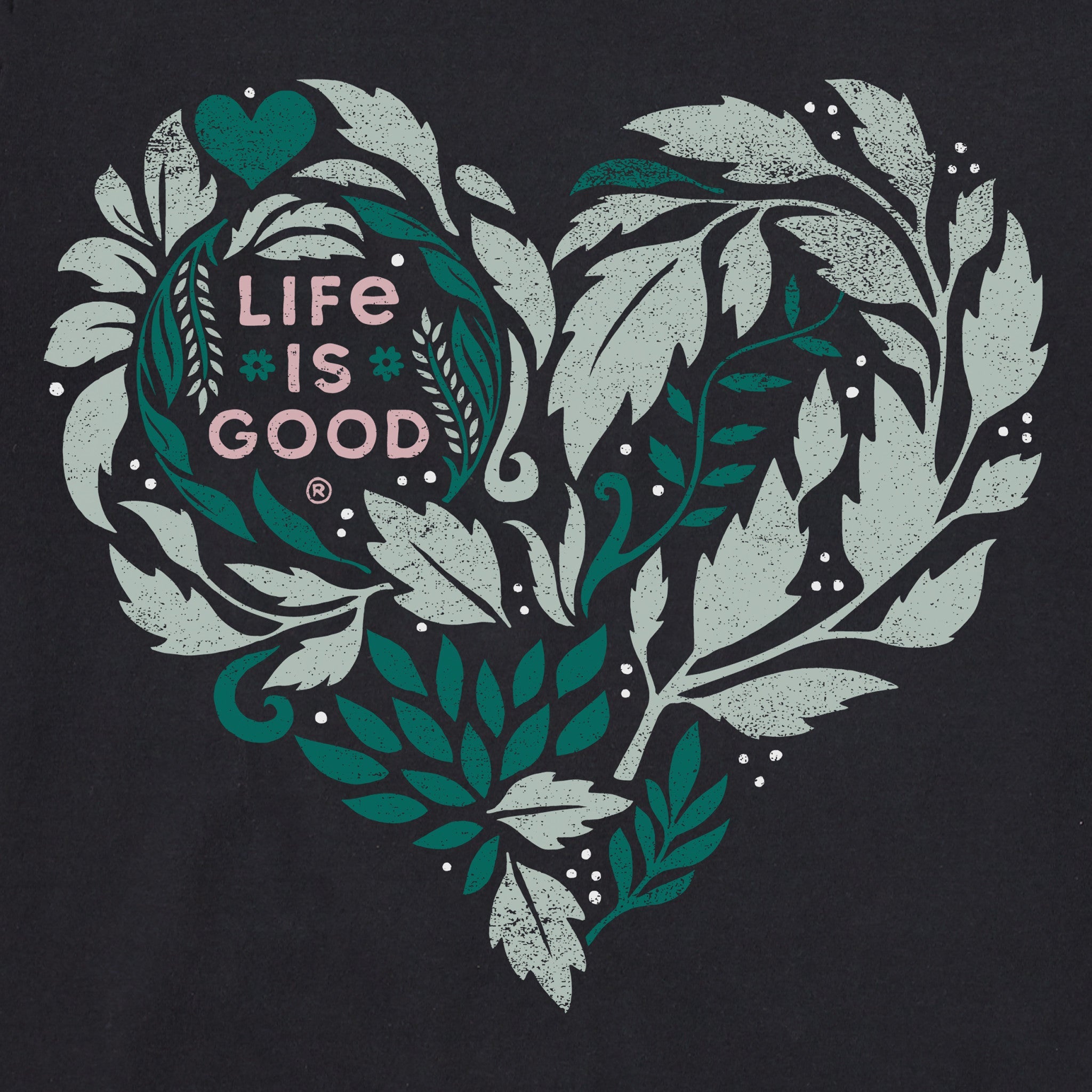 Women's Leafy Heart Short Sleeve Crusher-LITE Vee