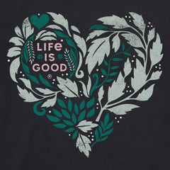 Women's Leafy Heart Short Sleeve Crusher-LITE Vee
