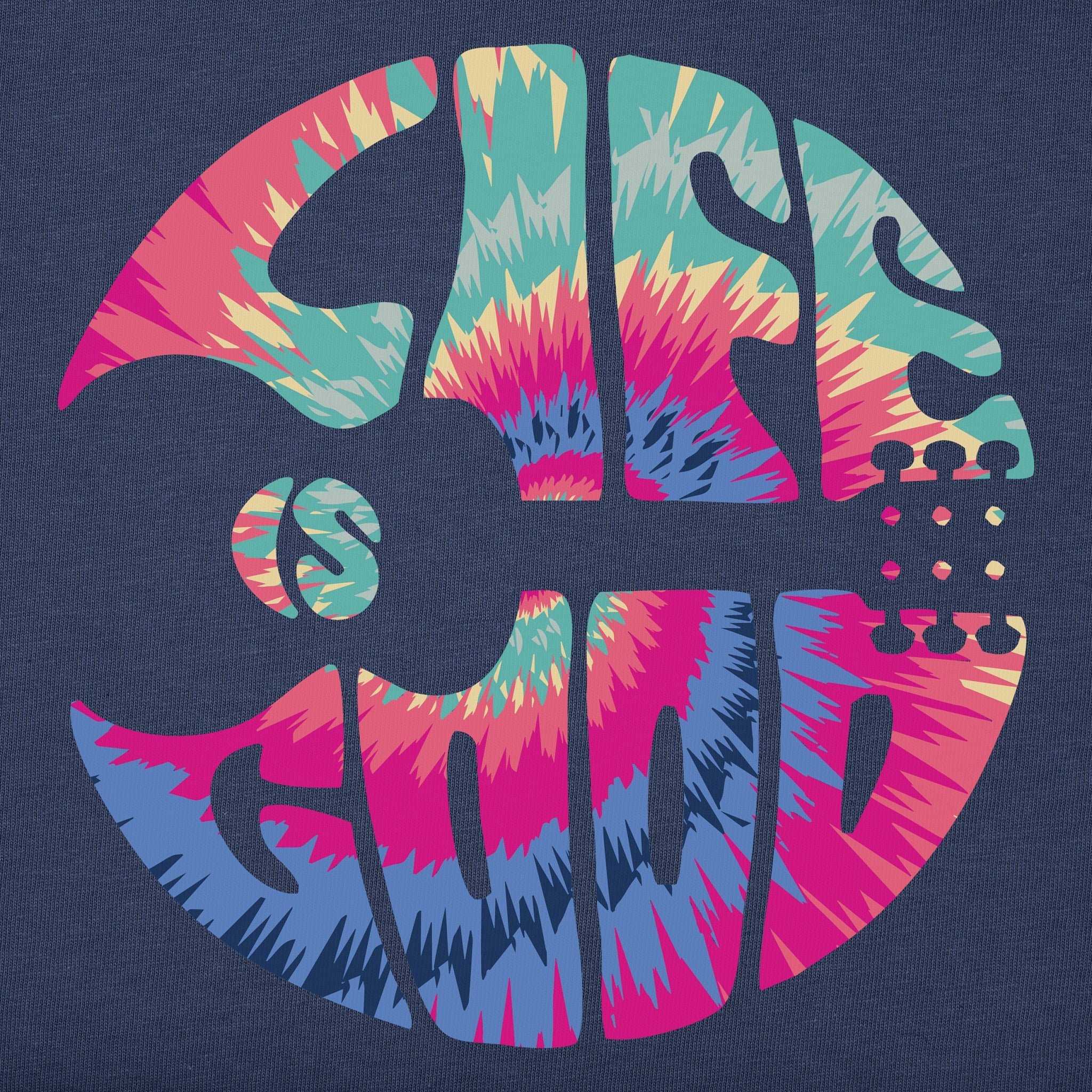 Women's Guitar Circle Psychedelic Tie Dye Short Sleeve Vee