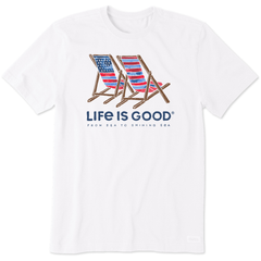 Men's Tie Dye Americana Beach Chairs Short Sleeve Tee