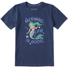 Kids Life is Good Mermaid Short Sleeve Crusher Tee