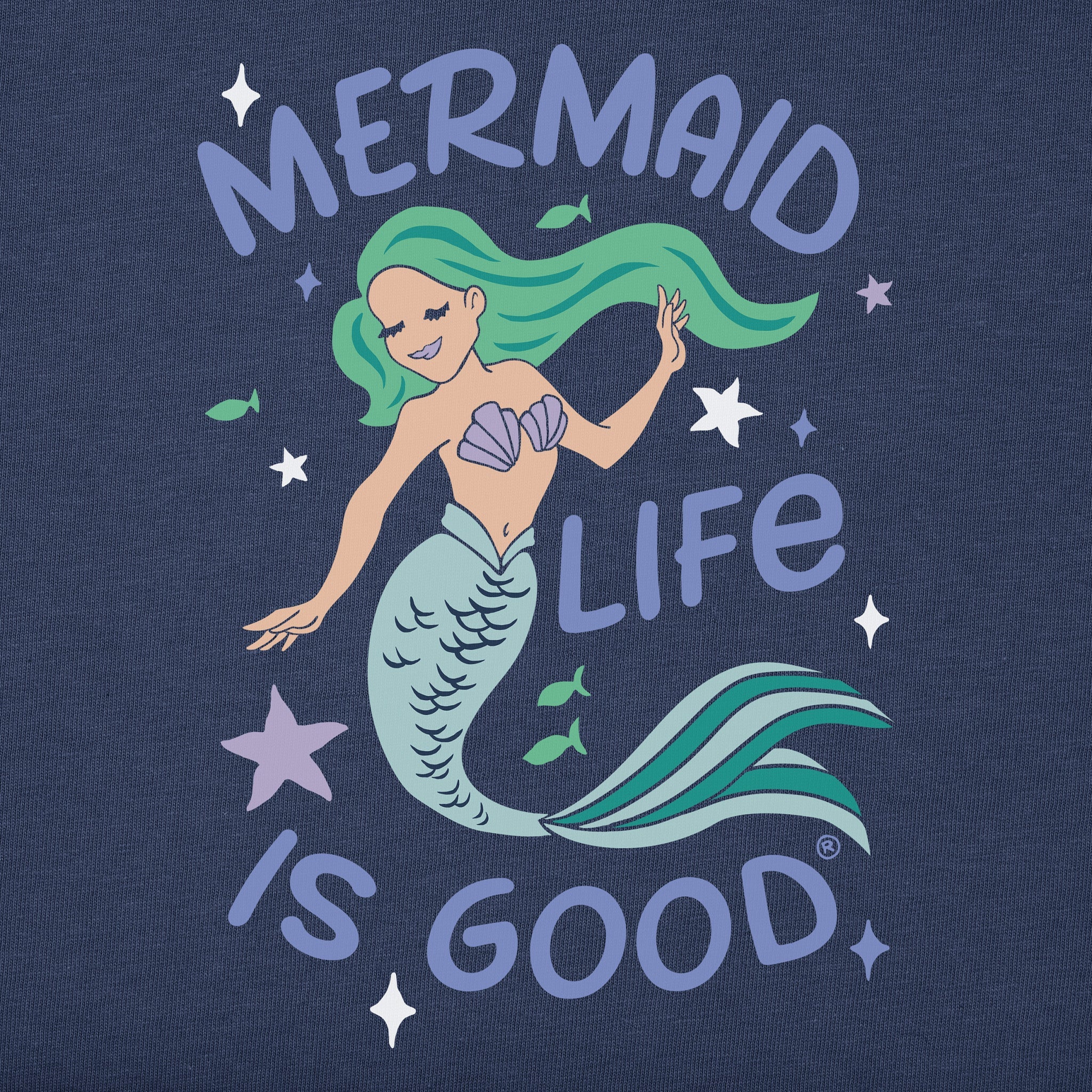 Kids Life is Good Mermaid Short Sleeve Crusher Tee