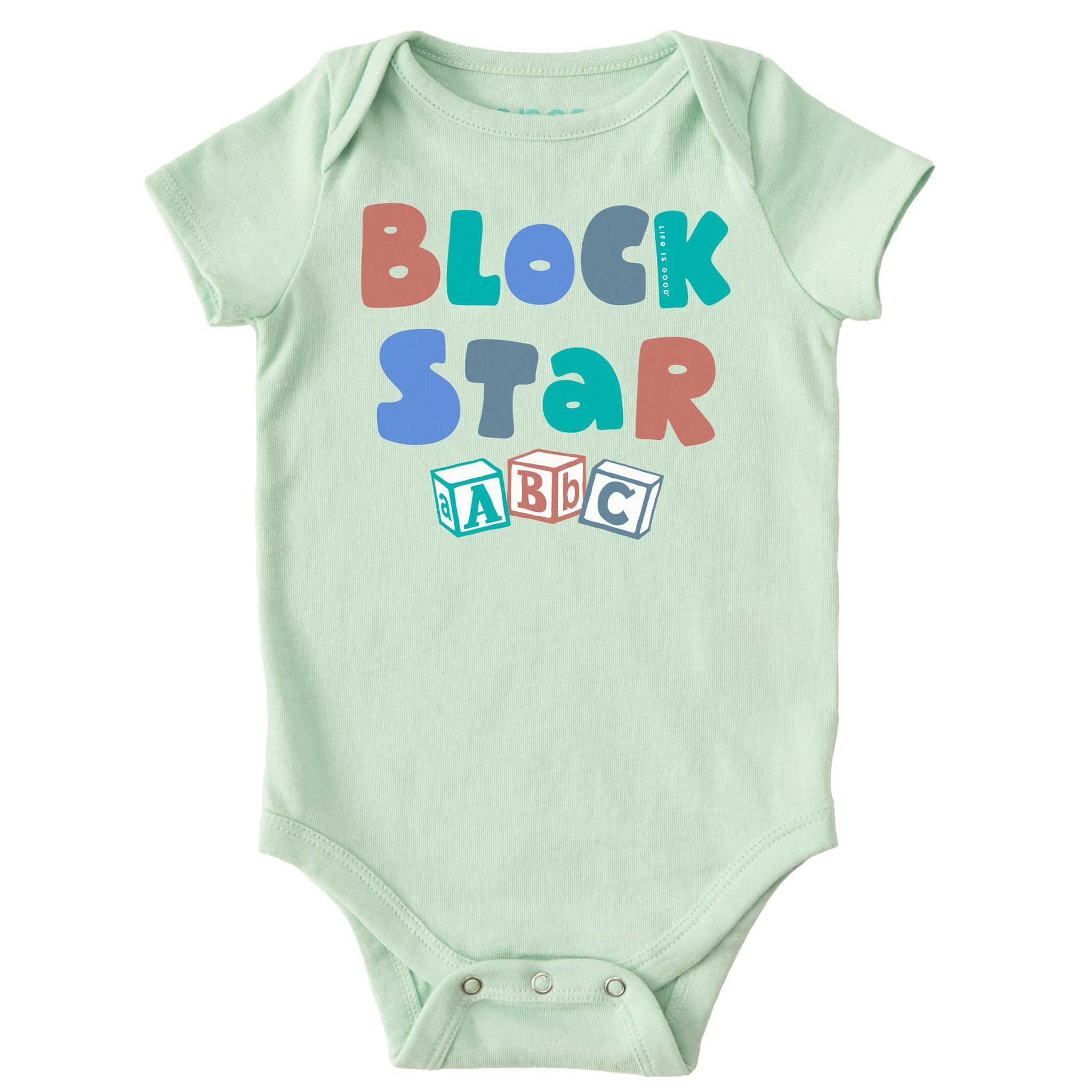 Baby Block Star ABCs Short Sleeve Crusher Baby Bodysuit