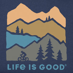 Men's Mountain Bike Landscape Silhouette Short Sleeve Tee