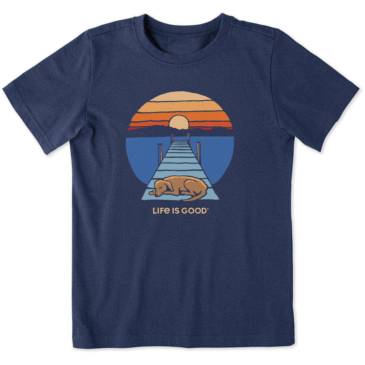 Kids Dock Dog Sunset Short Sleeve Crusher Tee