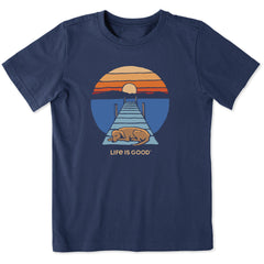 Kids Dock Dog Sunset Short Sleeve Crusher Tee