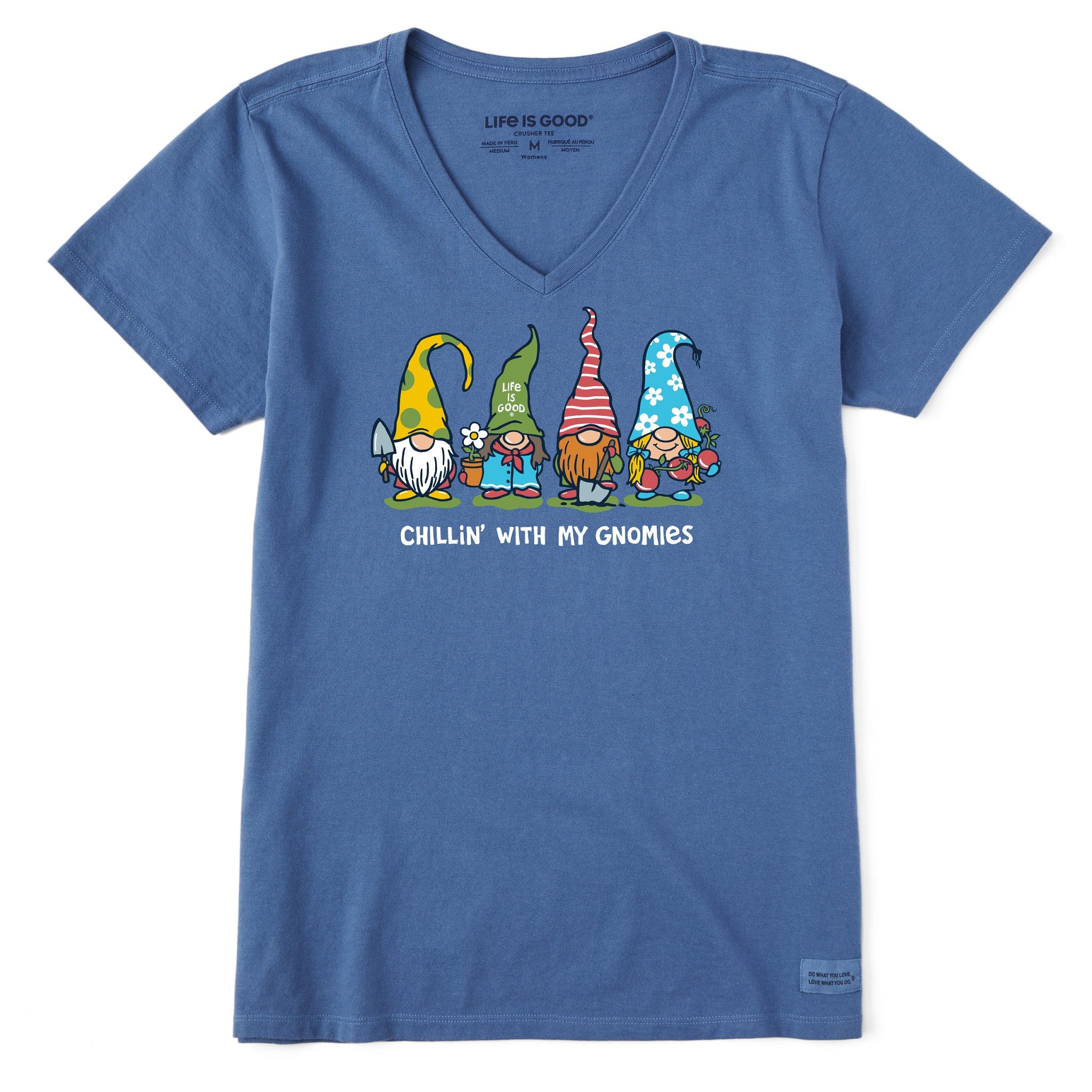 Women's Garden Gnomies Chillin' Short Sleeve Vee