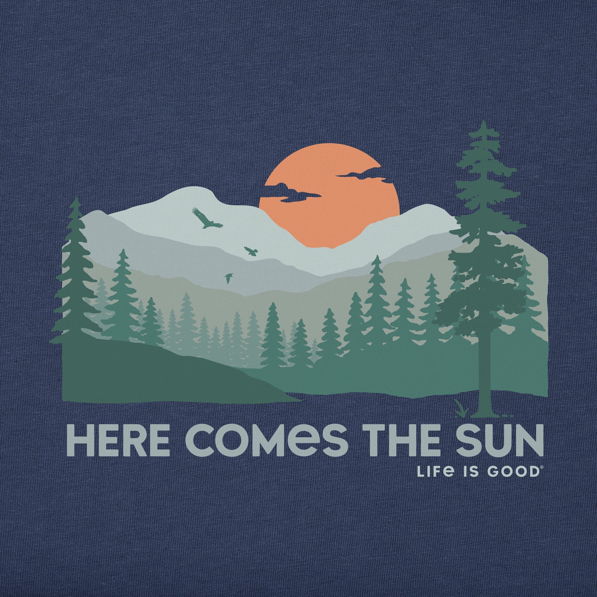 Women's Here Comes the Sun Evergreens Short Sleeve Crusher Vee