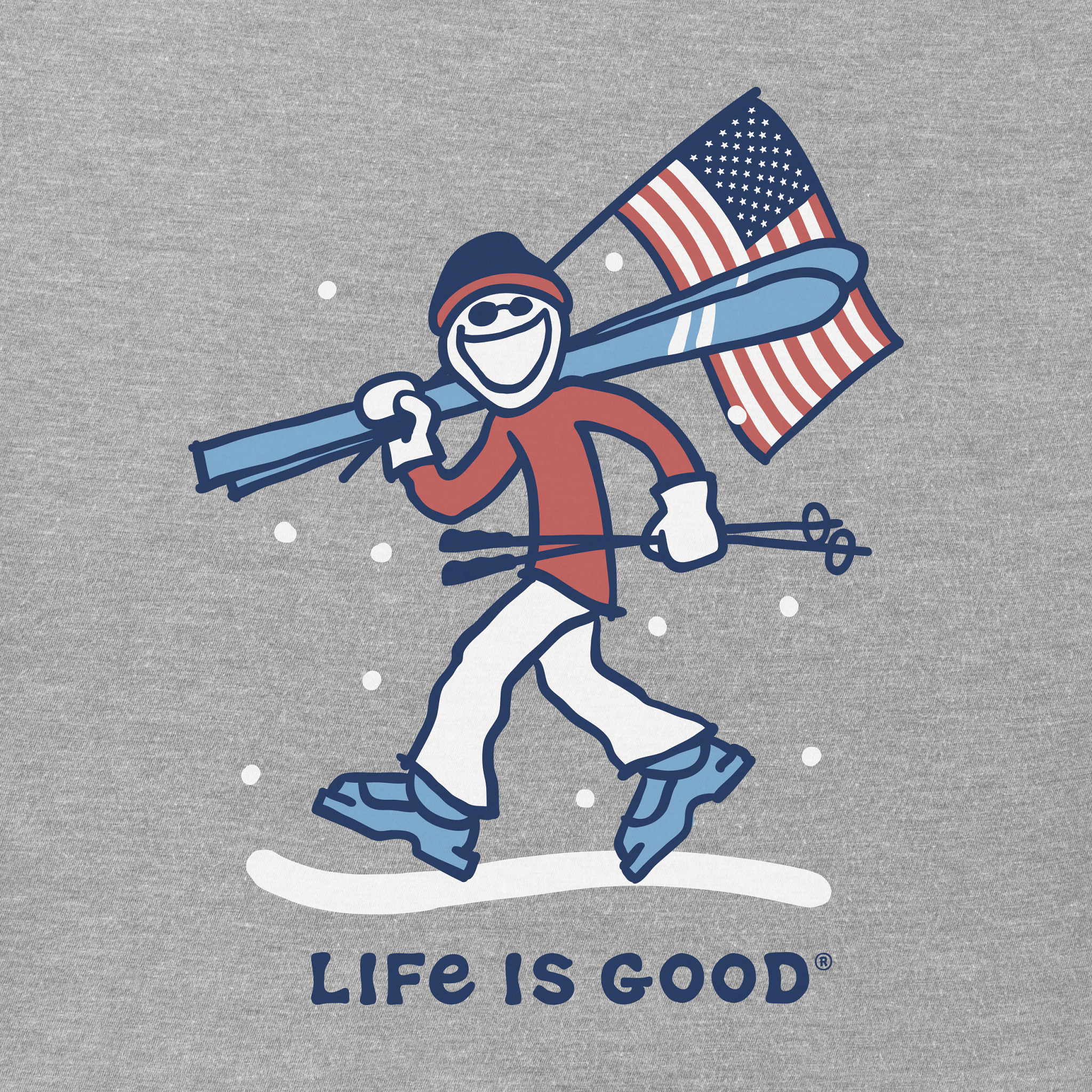 Men's Jake Ski USA Long Sleeve Crusher Tee