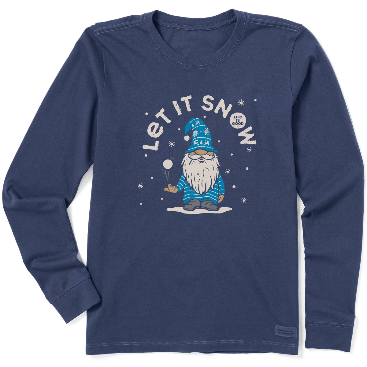 Women's Let It Snow Gnome Long Sleeve Crusher Tee