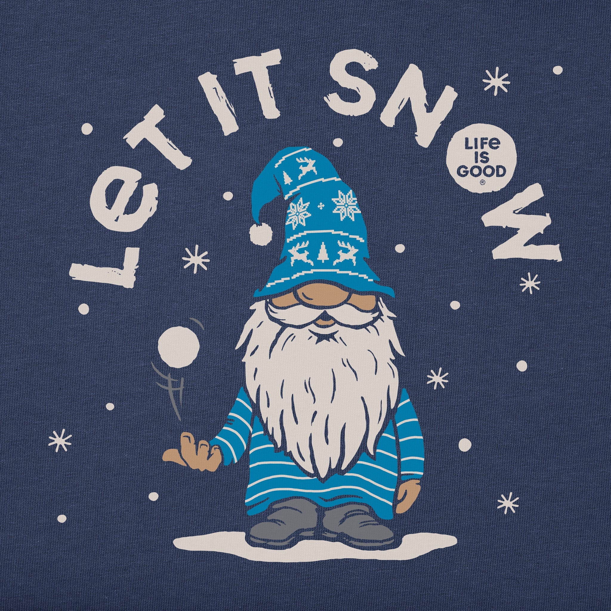 Women's Let It Snow Gnome Long Sleeve Crusher Tee