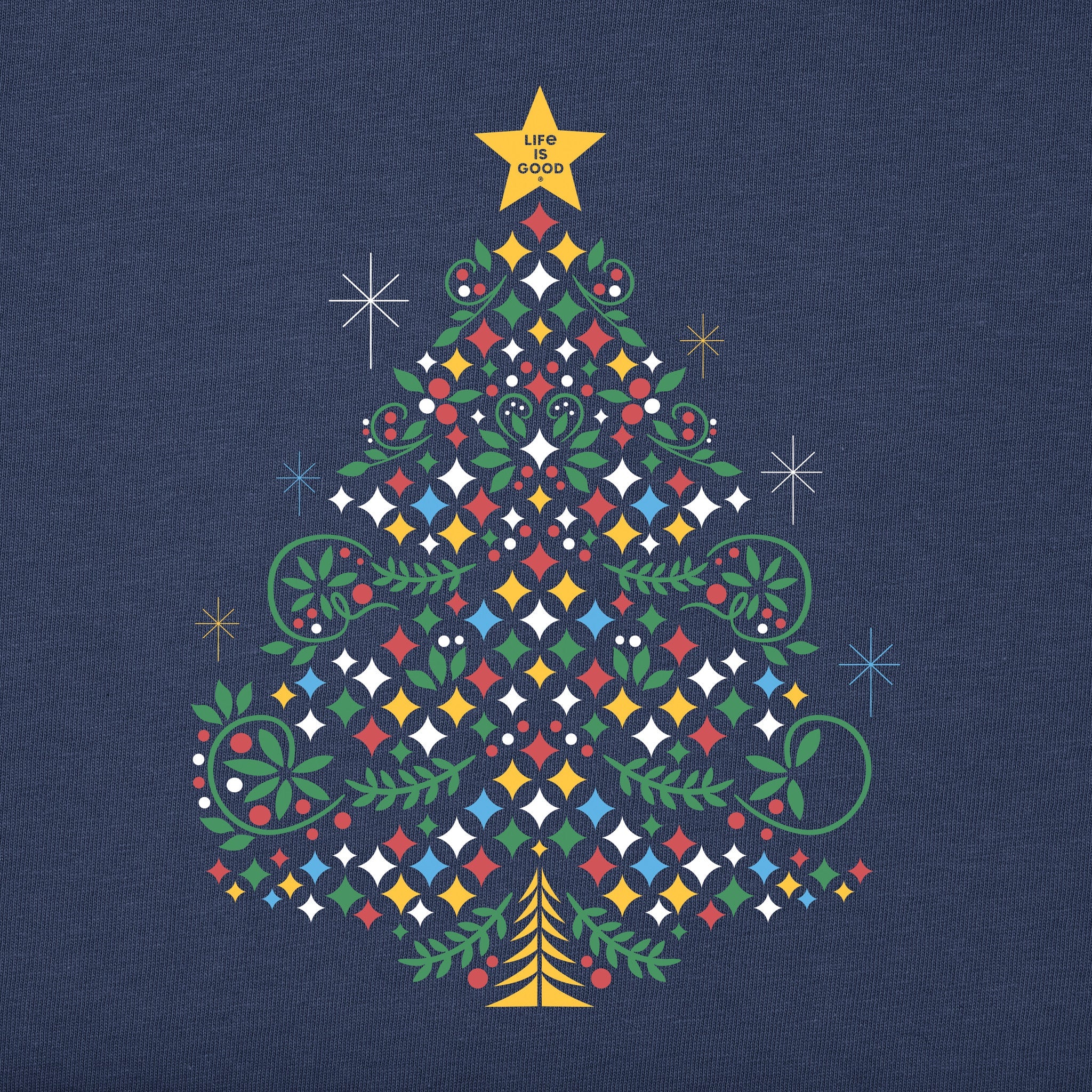 Women's Christmas Tree Sparkles Long Sleeve Crusher Tee