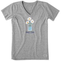 Women's Half Full Daisy Trio Short Sleeve Vee