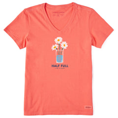 Women's Half Full Daisy Trio Short Sleeve Vee