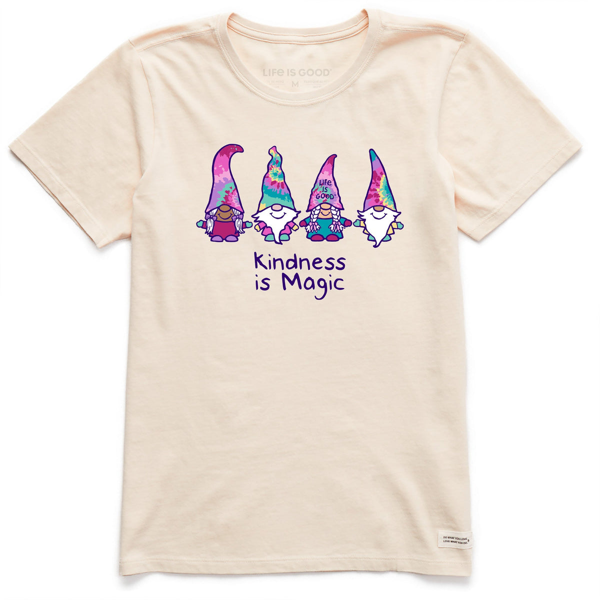 Women's Kindness is Magic Tie Dye Gnomes Short Sleeve Crusher Tee
