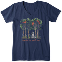 Women's Every Little Thing Racoon Short Sleeve Vee