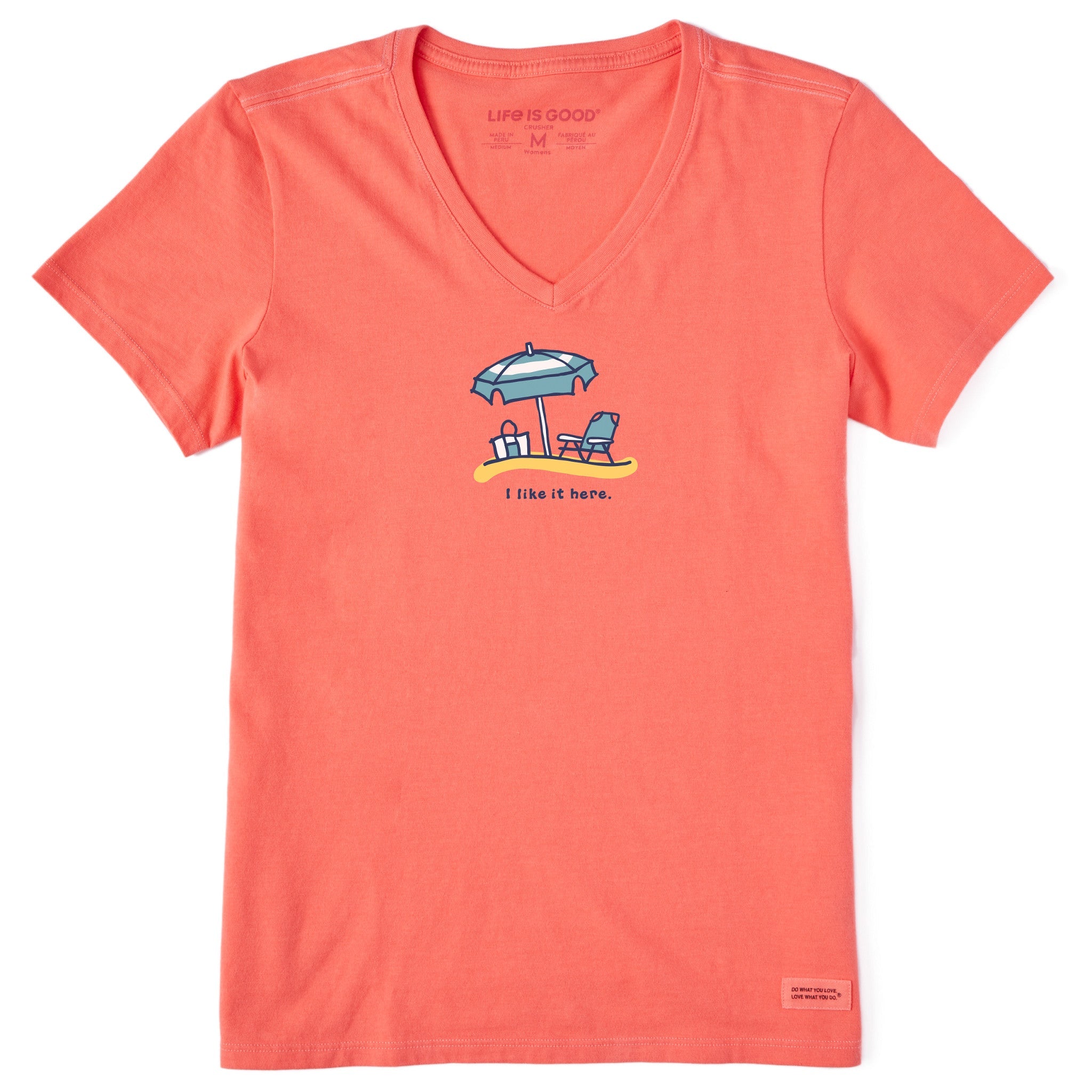 Women's I Like it Here Short Sleeve Crusher Vee