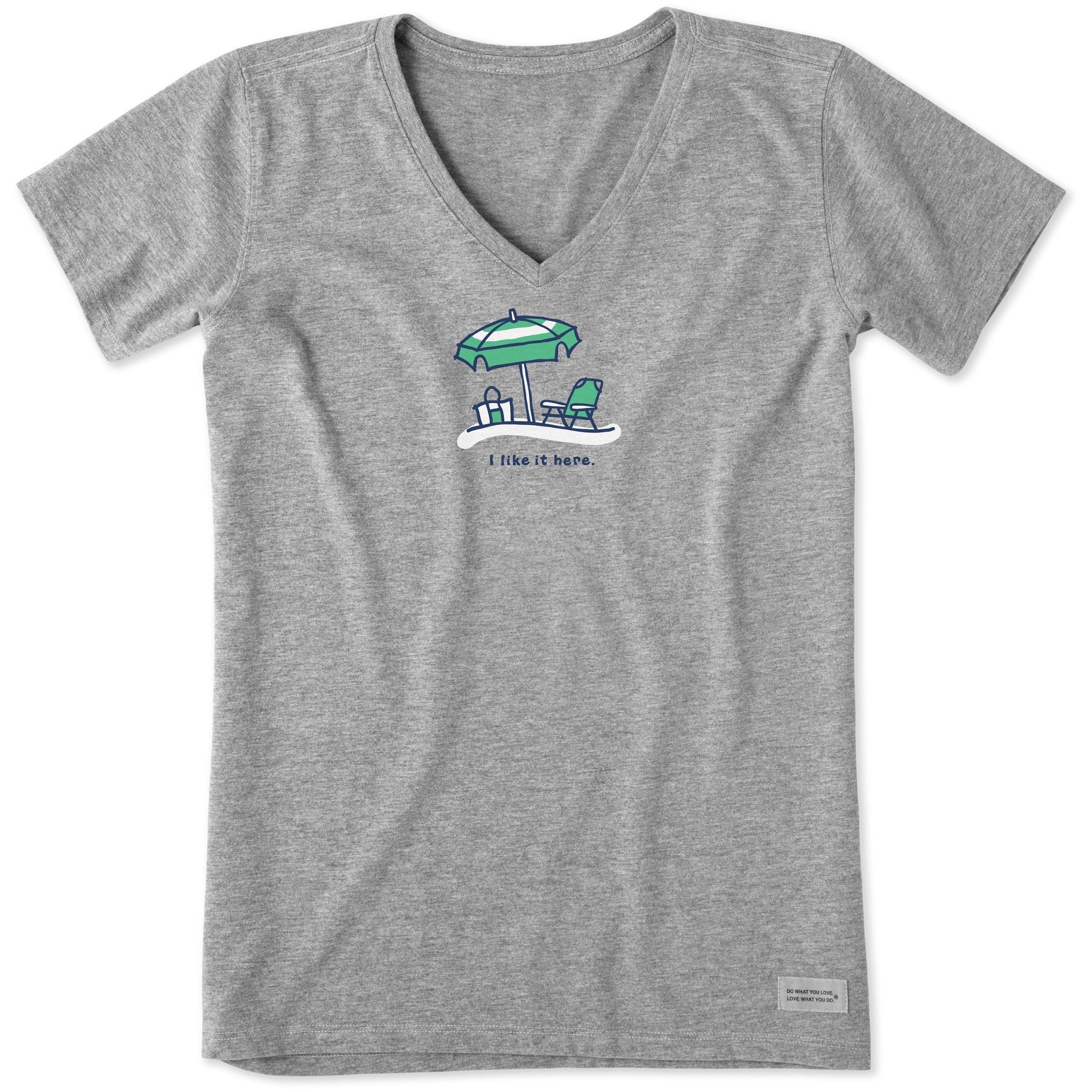 Women's I Like it Here Short Sleeve Crusher Vee