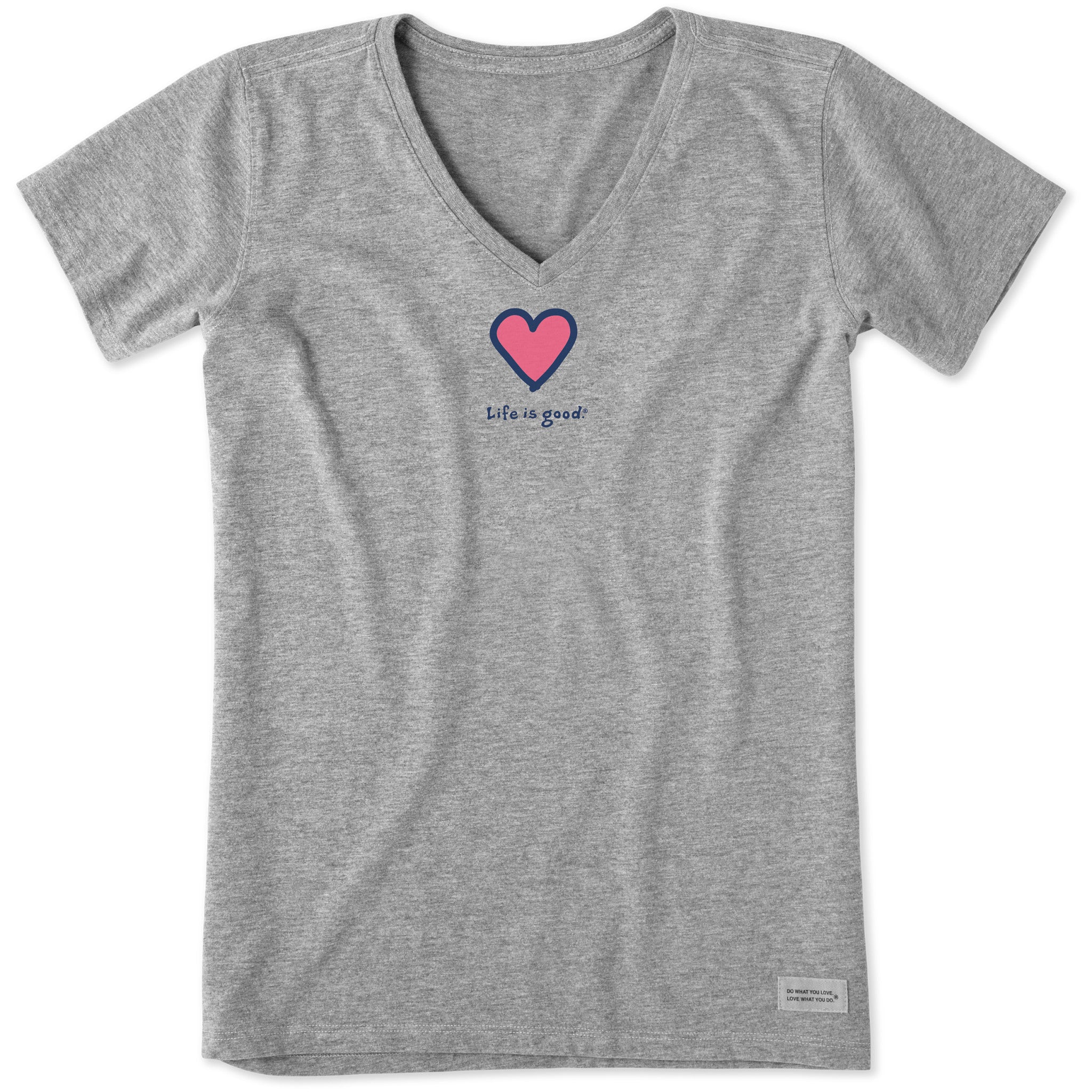Women's Heart Short Sleeve Crusher Vee