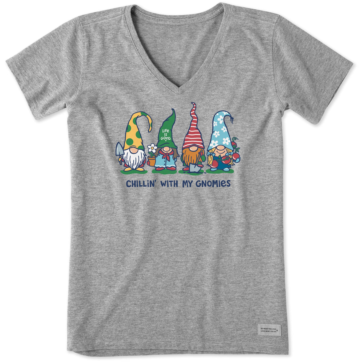 Women's Garden Gnomies Chillin' Short Sleeve Vee