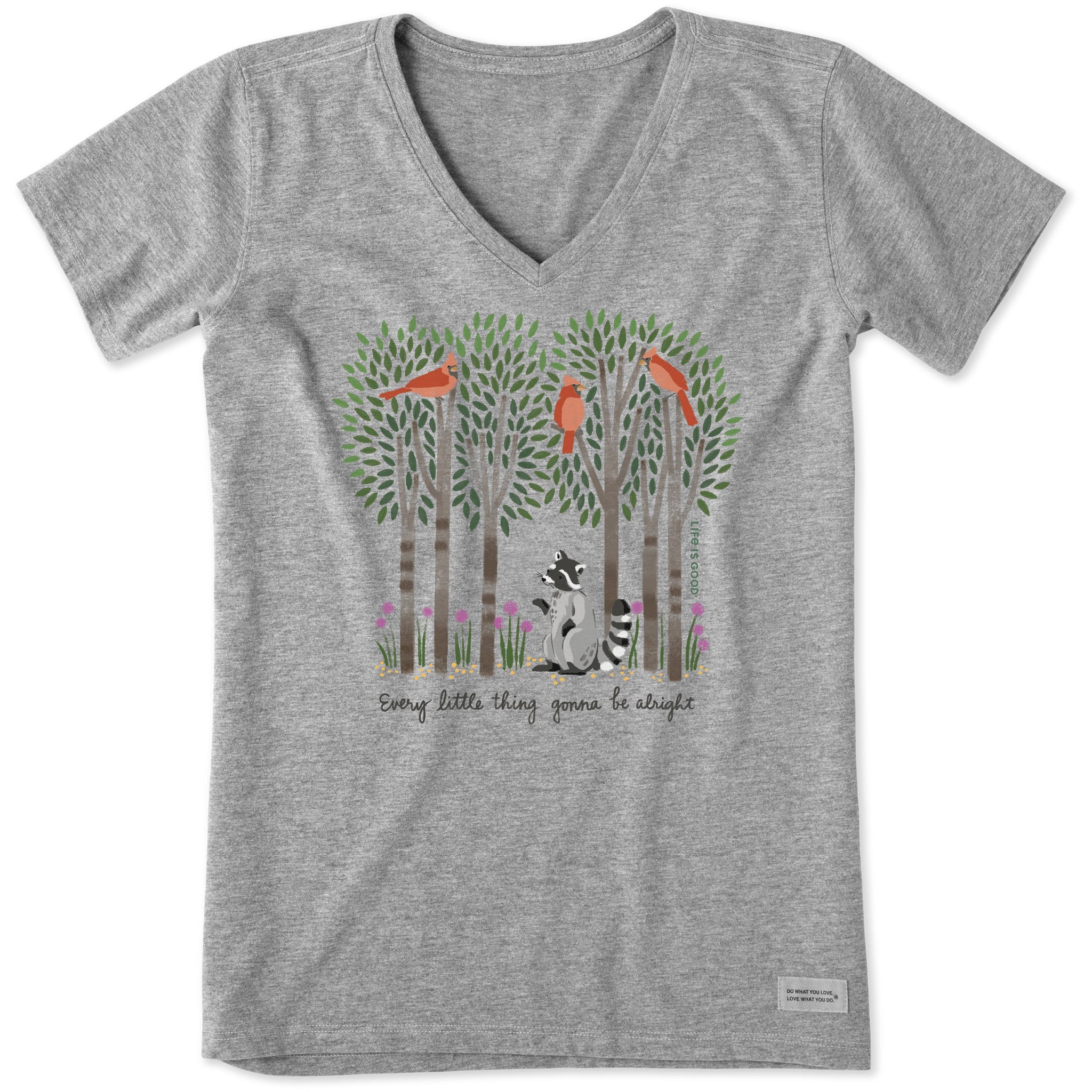 Women's Every Little Thing Racoon Short Sleeve Vee