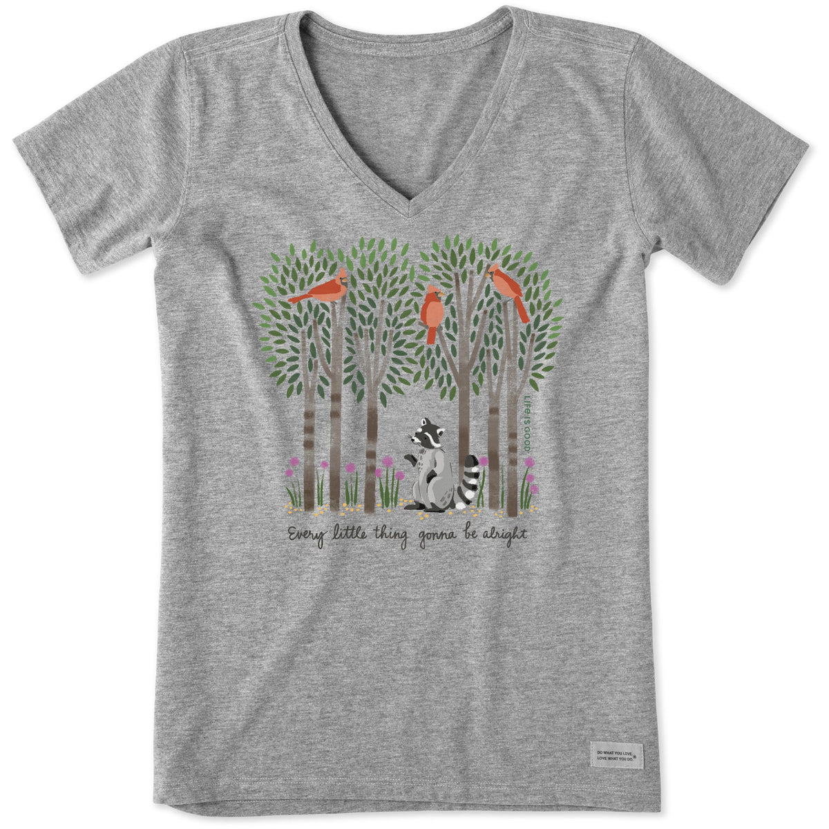 Women's Every Little Thing Racoon Short Sleeve Vee