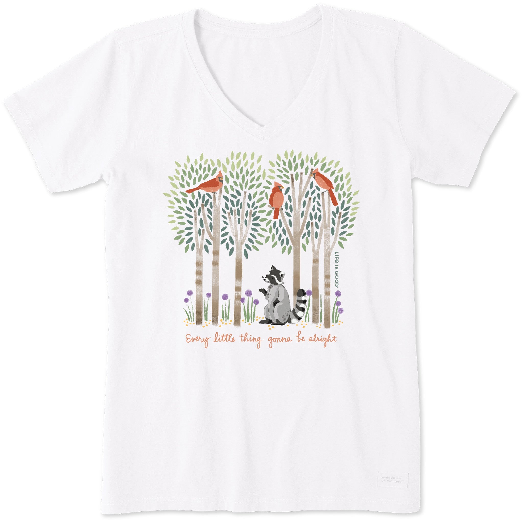 Women's Every Little Thing Racoon Short Sleeve Vee