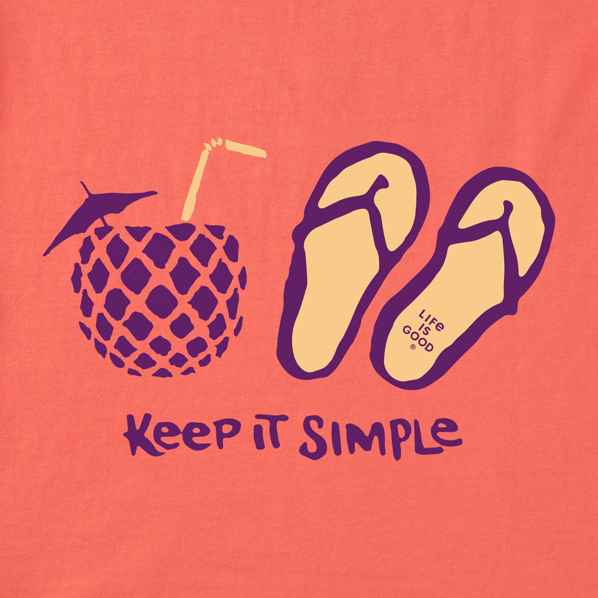 Women's Keep It Simple Pineapple Flops Short Sleeve Vee
