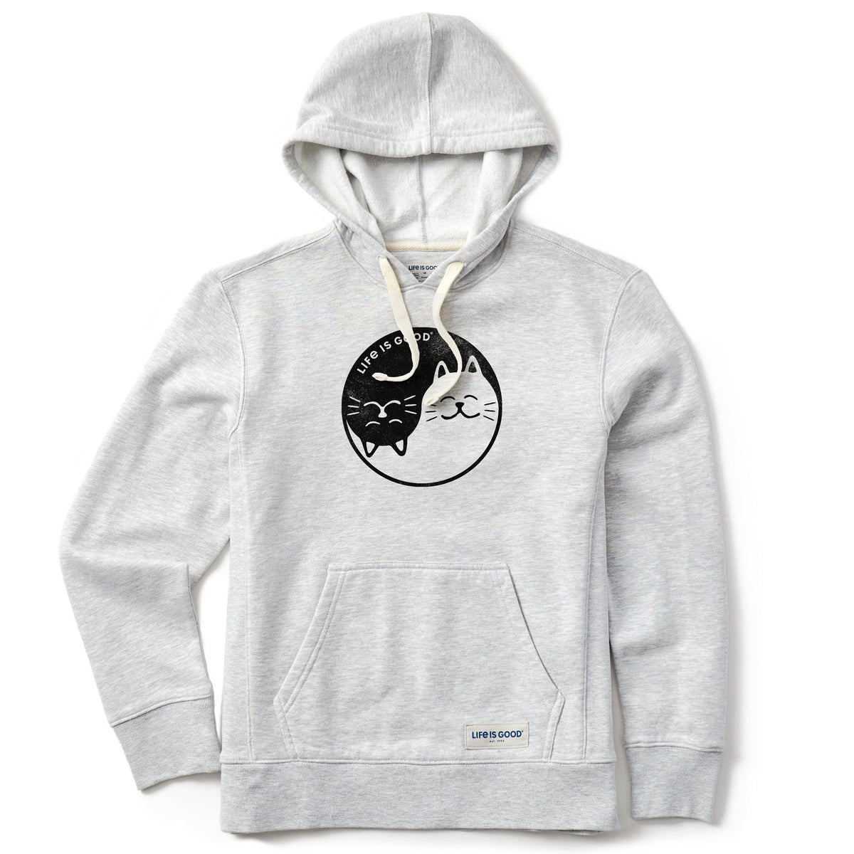 Women's Cat Yin and Yang Simply True Fleece Hoodie