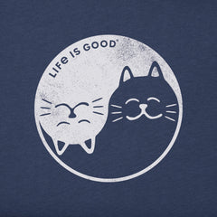 Women's Cat Yin and Yang Simply True Fleece Hoodie