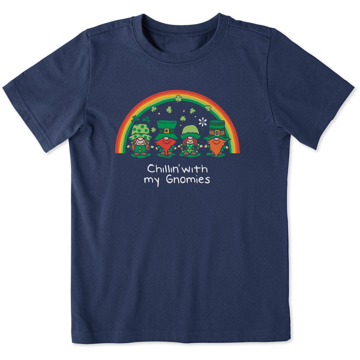 Kids Leprechaun Rainbow Gnomes Short Sleeve Crusher Tee