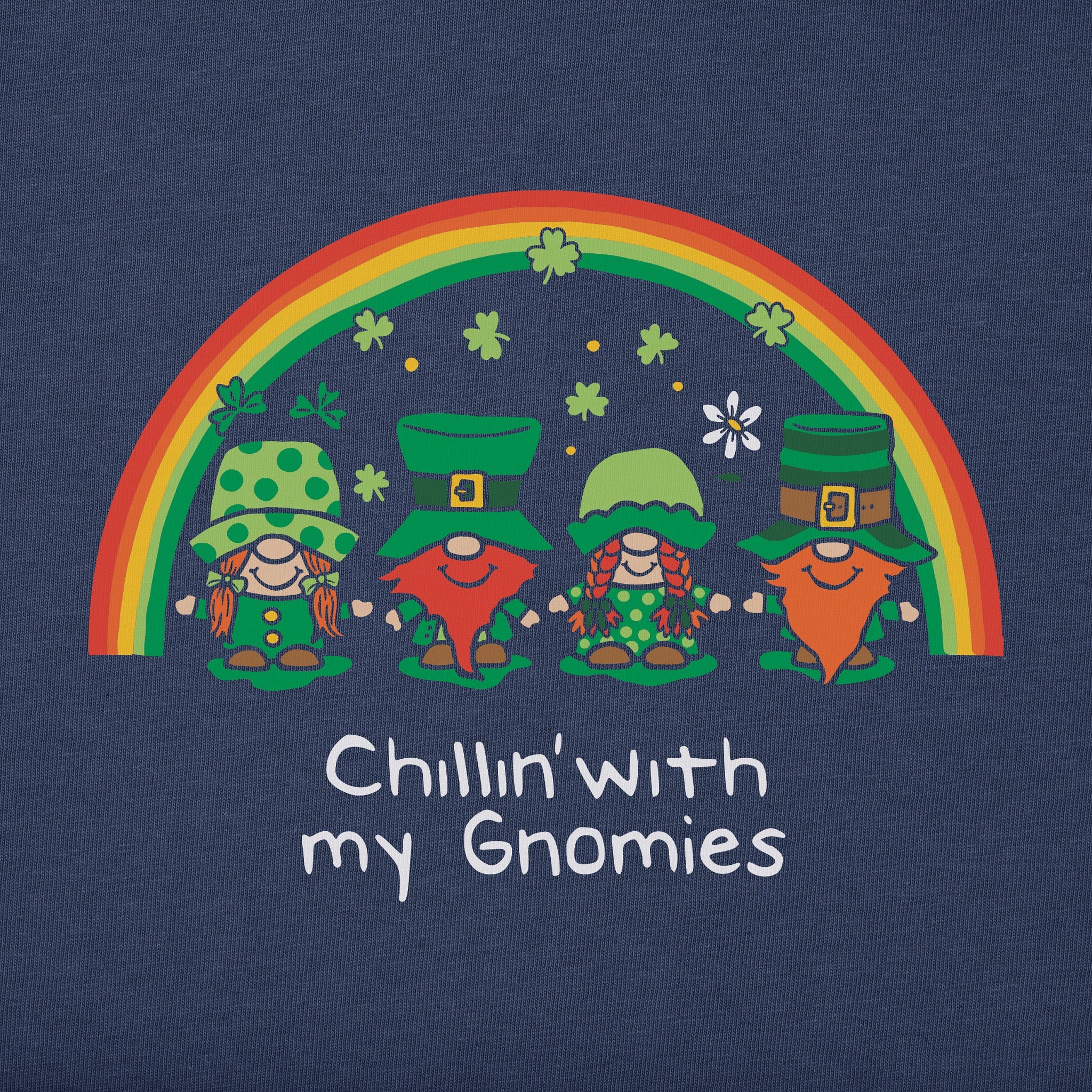 Kids Leprechaun Rainbow Gnomes Short Sleeve Crusher Tee