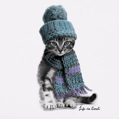 Kids Winter Cat Hat Long Sleeve Crusher Tee