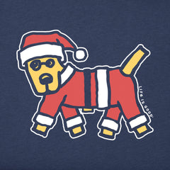 Men's Rocket Santa Suit Long Sleeve Crusher Tee