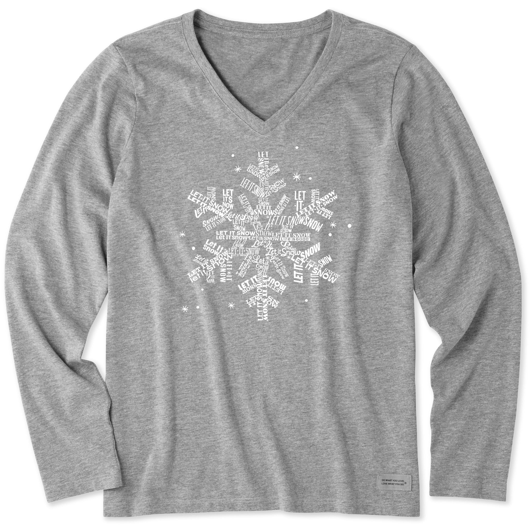 Women's Let It Snowflake Long Sleeve Crusher Vee