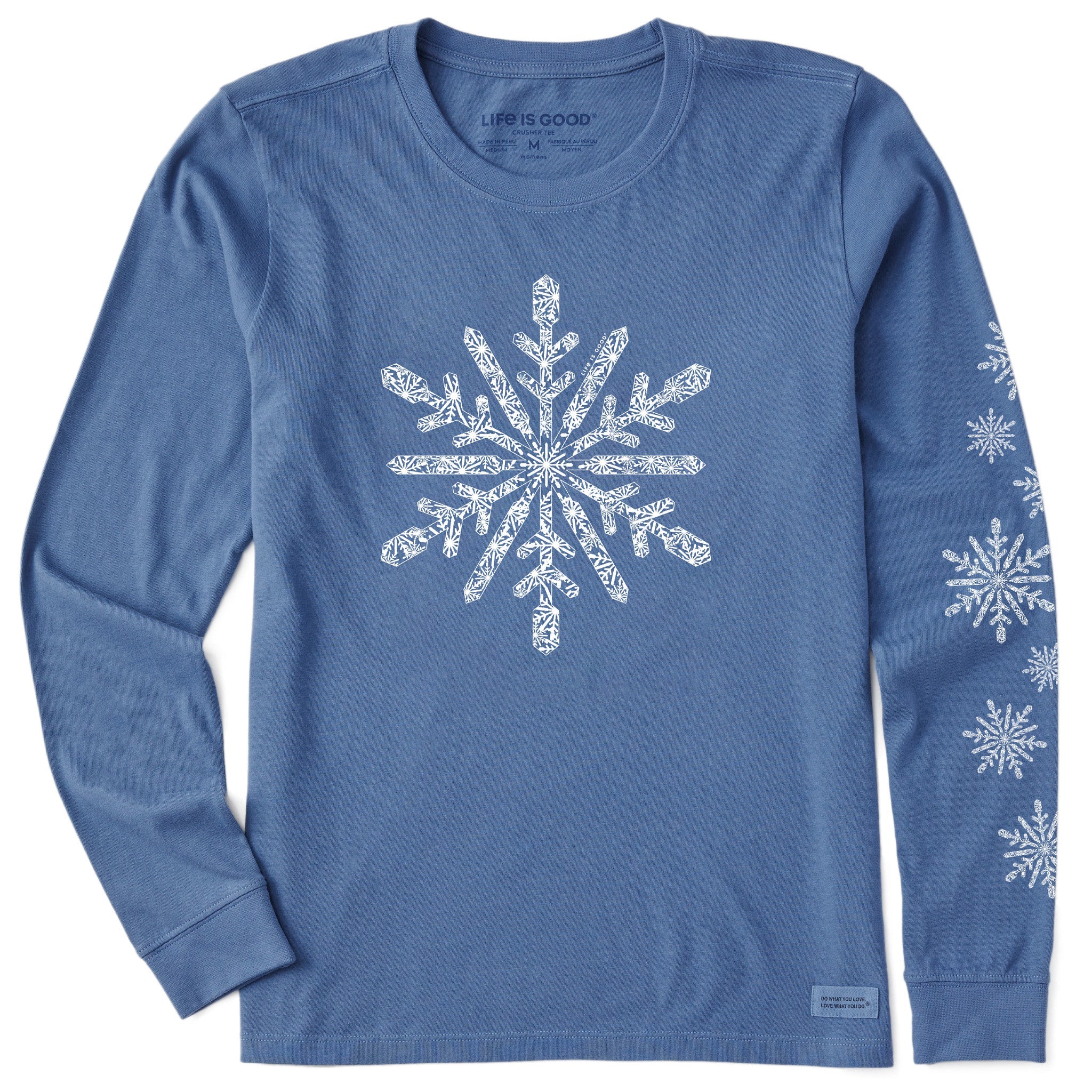 Women's Contrast Snowflake Long Sleeve Crusher Tee