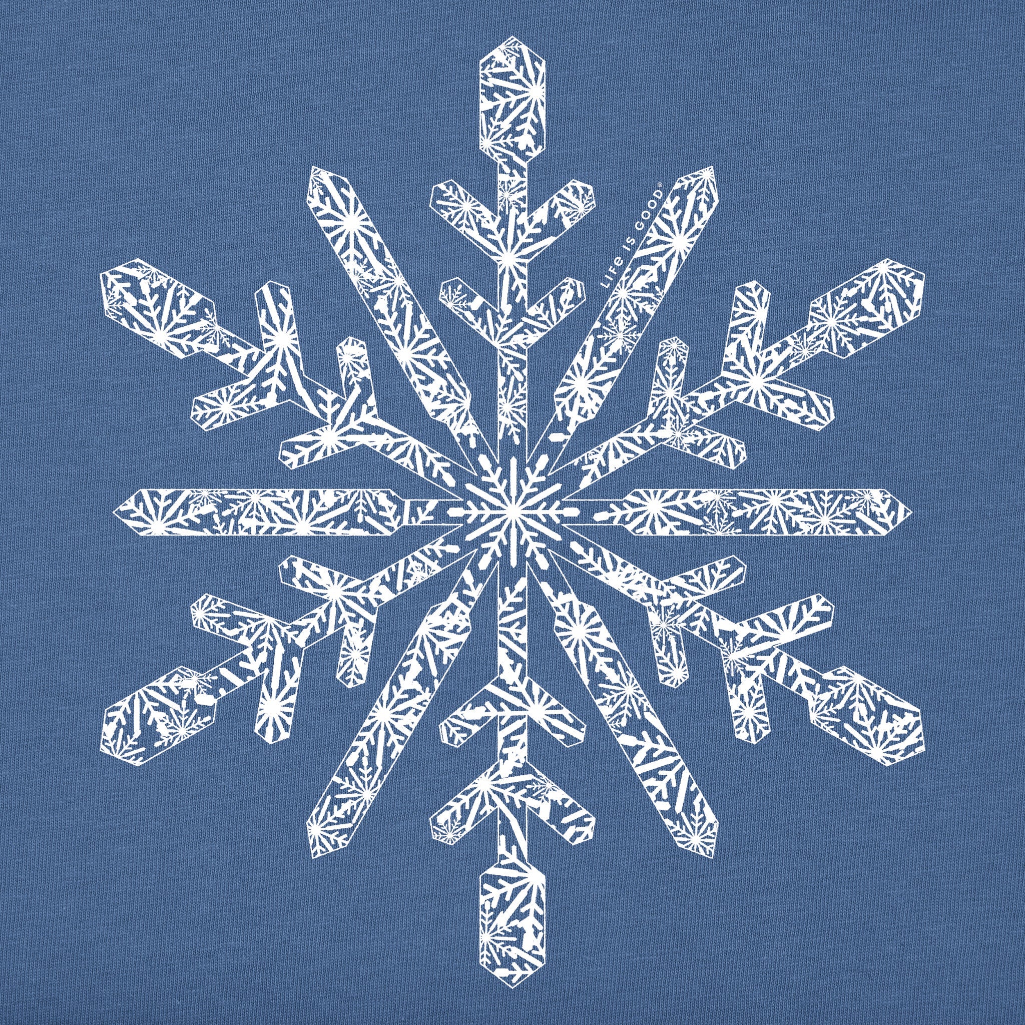 Women's Contrast Snowflake Long Sleeve Crusher Tee