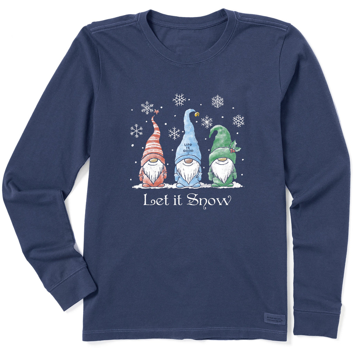 Women's Let it Snow Gnomes Long Sleeve Crusher Tee